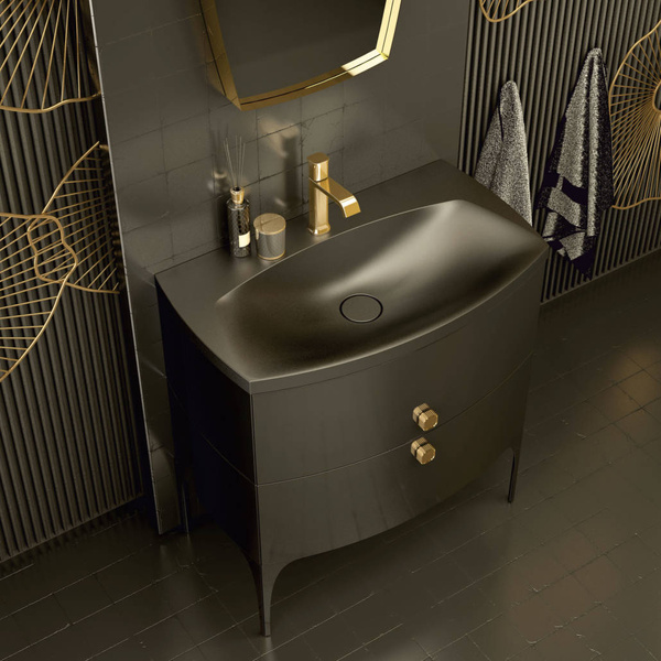 Oristo Umywalka meblowa 82 cm LOUIS czarna mat