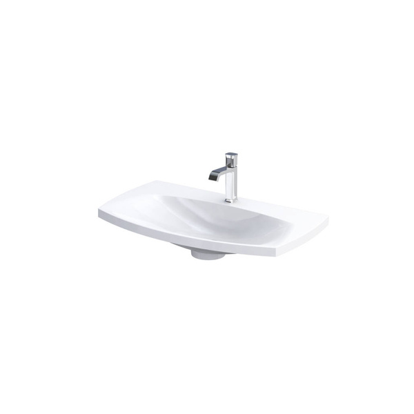 Oristo Szafka z umywalką w kolorze białym 82 cm 2S LOUIS granatowa mat